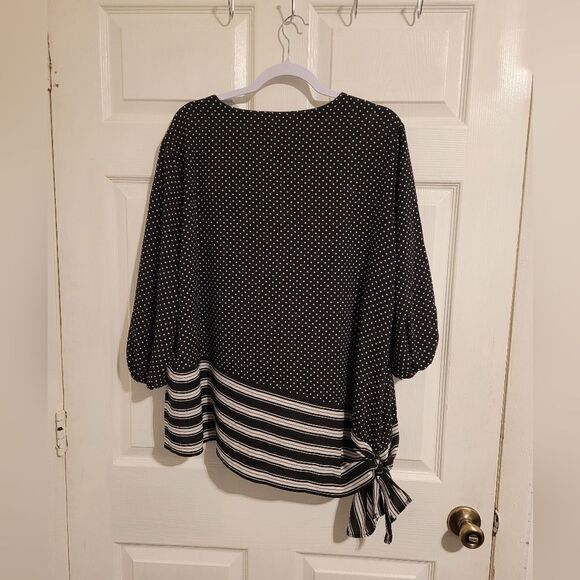 NWT Spotted and striped dress top - Picture 2 of 7